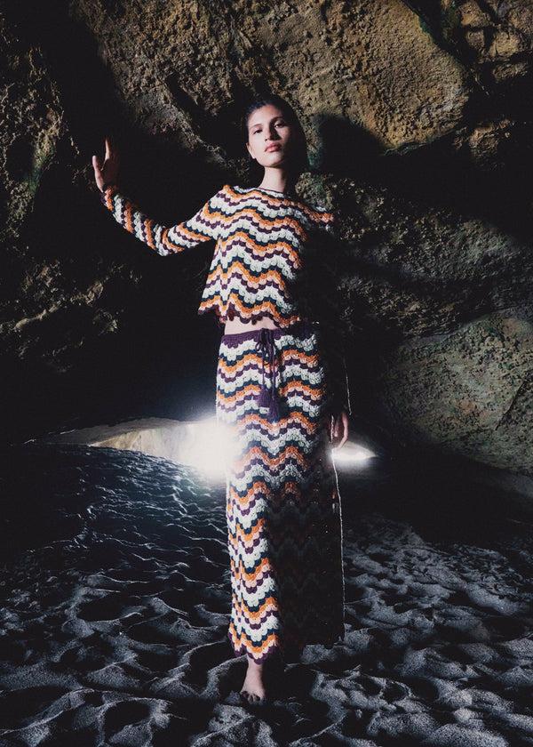 Escvdo SAFI PESCA PENCIL SKIRT| PISTACCIO TERRACOTA