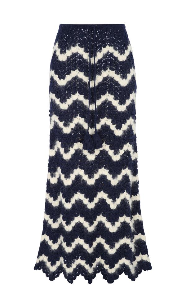 Escvdo SAFI SKIRT | BLUE / IVORY