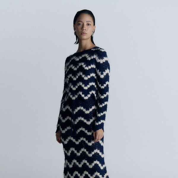 Escvdo SAFI TOP | BLUE / IVORY