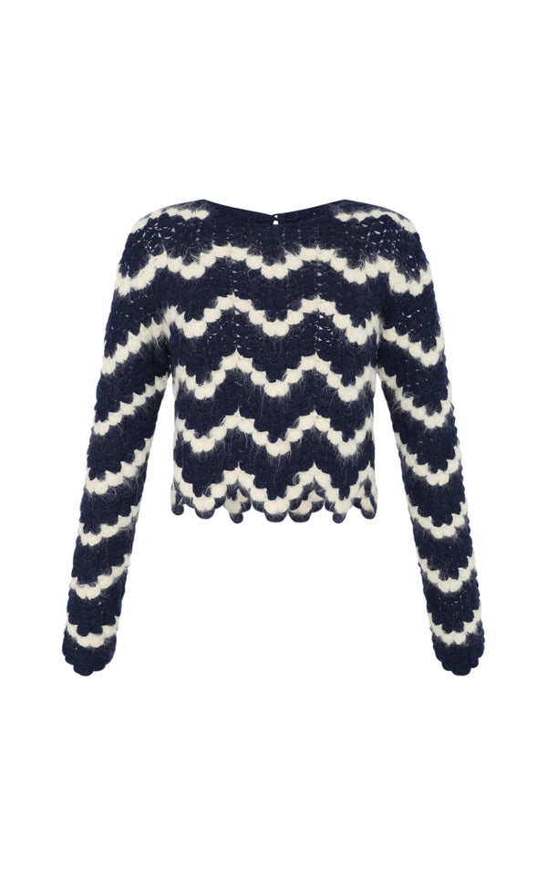 escvdo SAFI TOP | BLUE / IVORY