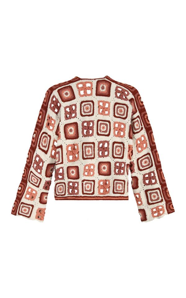 Escvdo SANTERIA CARDIGAN | IVORY/BROWN