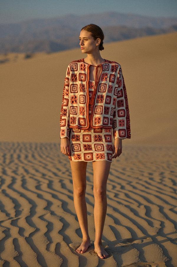 Escvdo SANTERIA CARDIGAN | IVORY/BROWN