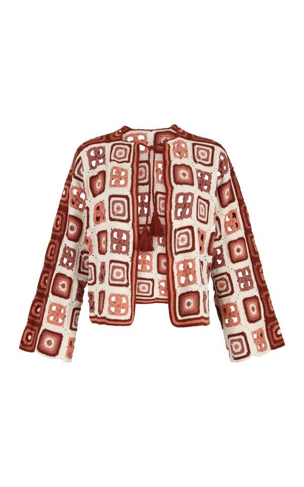 Escvdo SANTERIA CARDIGAN | IVORY/BROWN