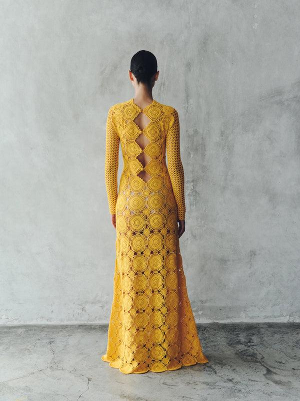 Escvdo SIULA CROCHET MAXI DRESS | YELLOW | PRE-ORDER