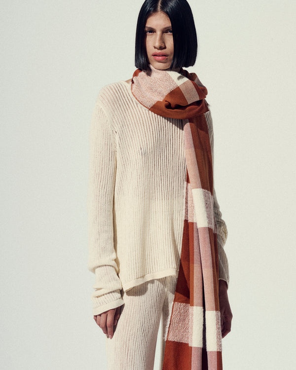 Escvdo SPONDYLUS SCARF | IVORY- TOBACCO