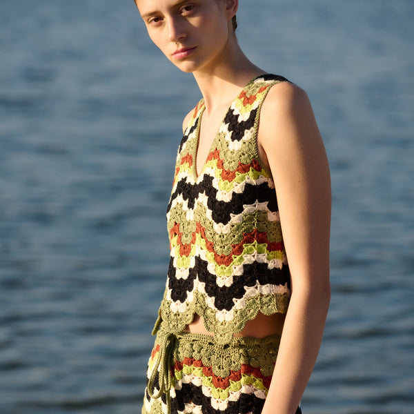 Escvdo SUSPIRO TOP | GREEN/BLACK