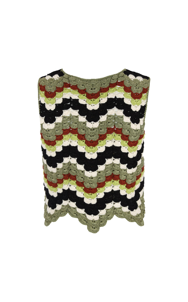 Escvdo SUSPIRO TOP | GREEN/BLACK