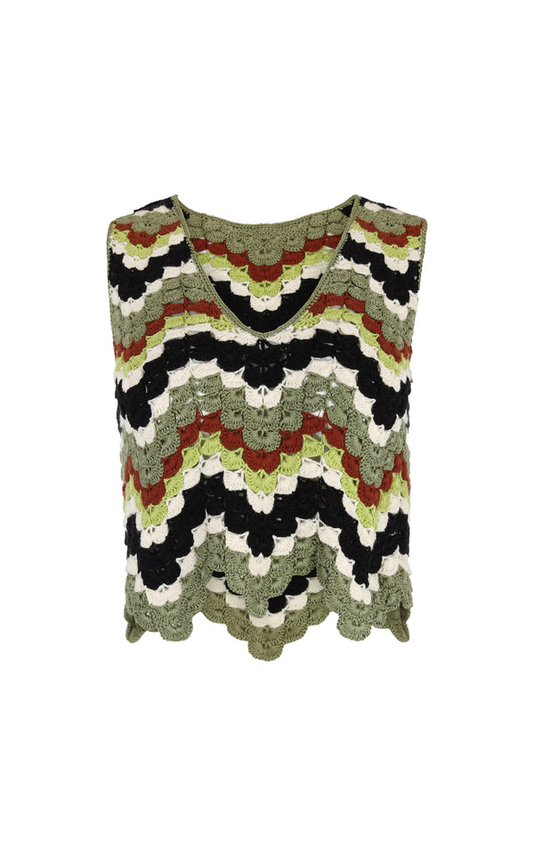 escvdo SUSPIRO TOP | GREEN/BLACK