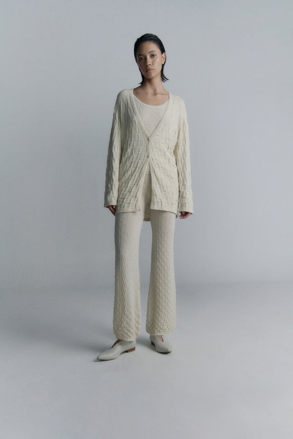 Escvdo TAKI LIGHT KNIT CARDIGAN | IVORY