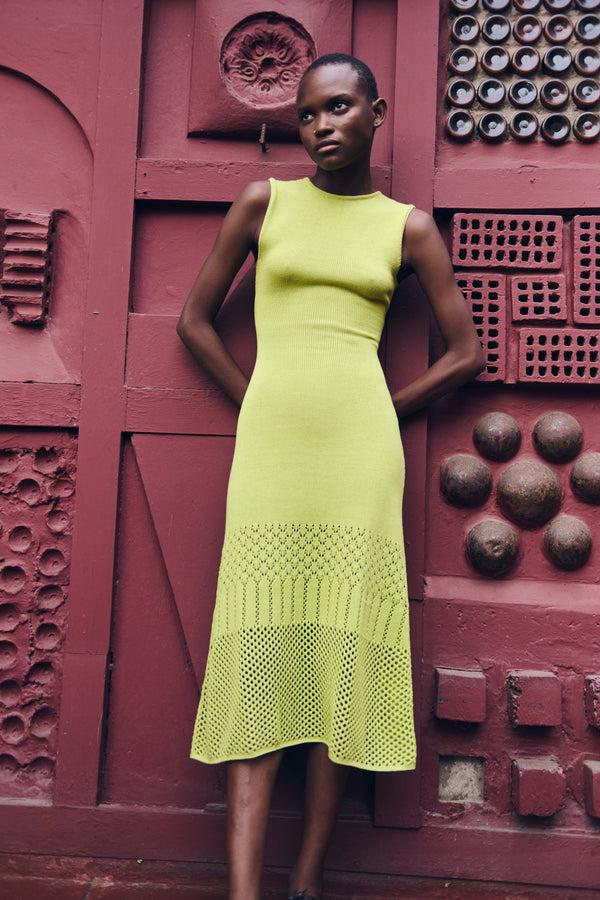 escvdo TONDERO DRESS | LIMA GREEN