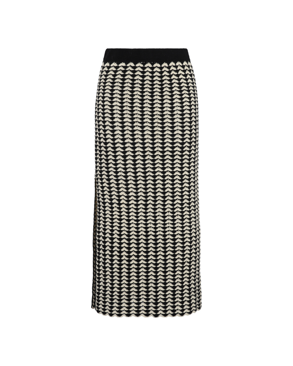 Escvdo TOTORA SKIRT | BLACK IVORY