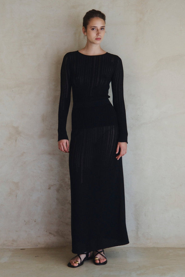 Escvdo TUMBES MIDI SKIRT | BLACK