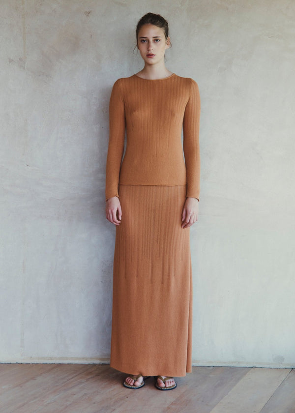 Escvdo TUMBES MIDI SKIRT | TERRACOTA