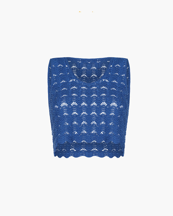 escvdo TUMI CROCHET TOP | ELECTRIC BLUE | PRE-ORDER