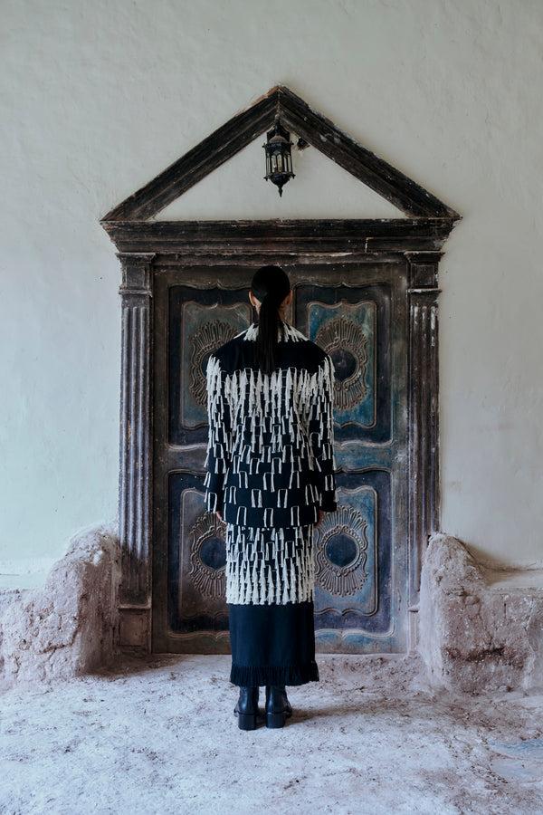 Escvdo UKUKU ANKLE SKIRT | BLACK - IVORY | PRE ORDER