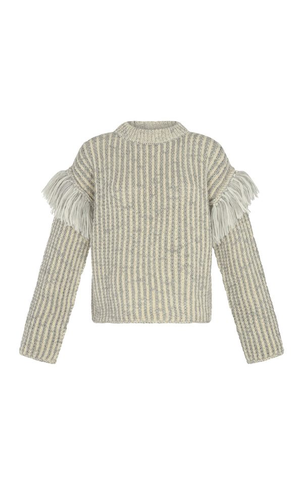 escvdo USHNU SWEATER | IVORY-GREY