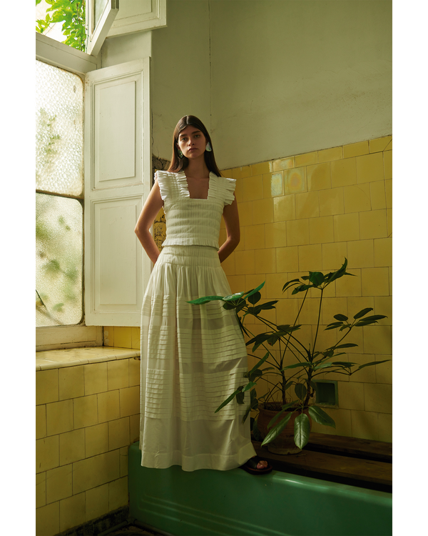 Escvdo VERA MAXI SKIRT | IVORY