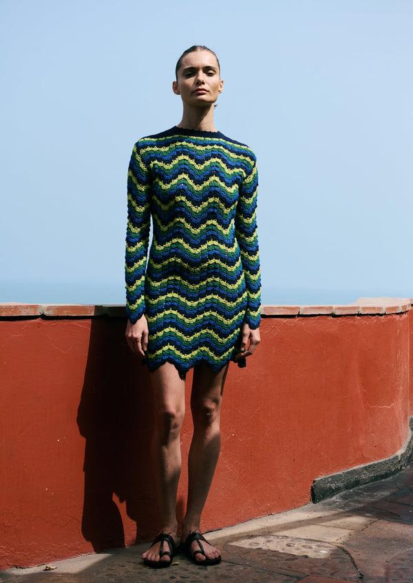 Escvdo VICTORIA MINI DRESS | BLUE/GREEN