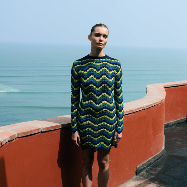 Escvdo VICTORIA MINI DRESS | BLUE/GREEN