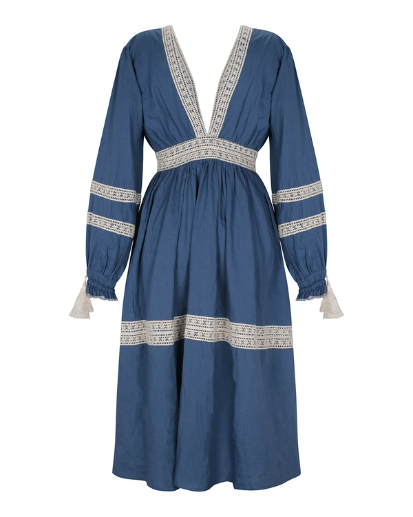 Escvdo VOLTA MIDI DRESS | SKYBLUE