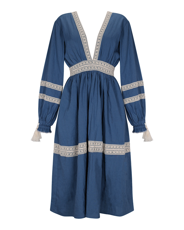 Escvdo VOLTA MIDI DRESS | SKYBLUE