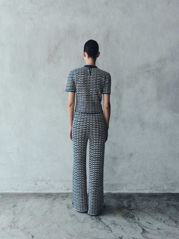 Escvdo WAYRA CROCHET PANTS | BLUES - IVORY