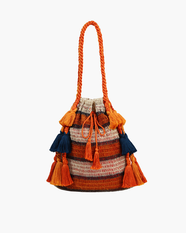 Escvdo WILLOW BAG MEDIUM | Orange-Navy