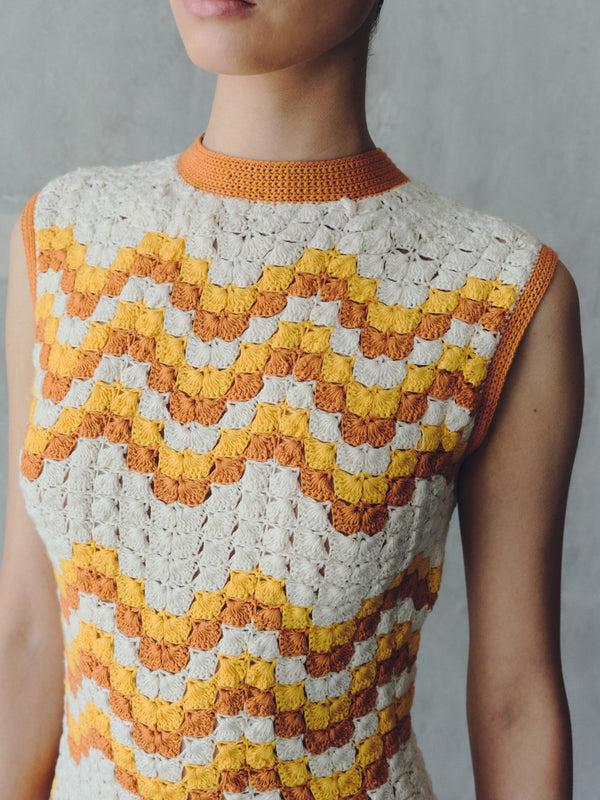 Escvdo HUAYNA CROCHET MAXI DRESS | YELLOW - ORANGE | PRE-ORDER