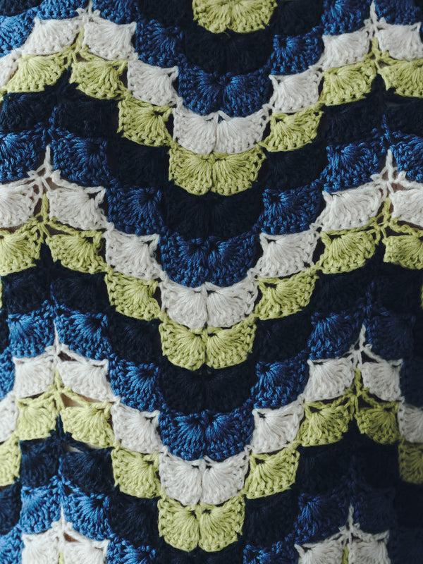 Escvdo MAREA CROCHET MAXI DRESS | BLUES - LIME GREEN | PRE-ORDER