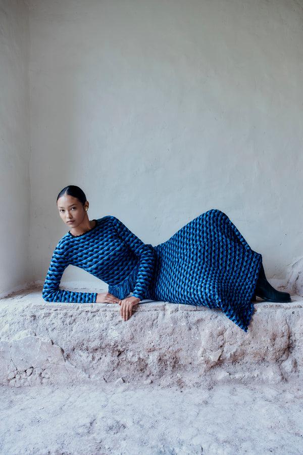 Escvdo PROFUNDO LONG SLEEVE TOP | BLUES - BLACK | PRE ORDER