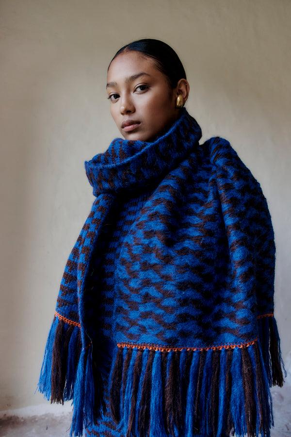 Escvdo VILCANOTA SCARF | ELECTRIC BLUE - CHOCOLATE - ORANGE