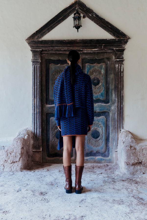 Escvdo VILCANOTA SWEATER | ELECTRIC BLUE - CHOCOLATE - ORANGE