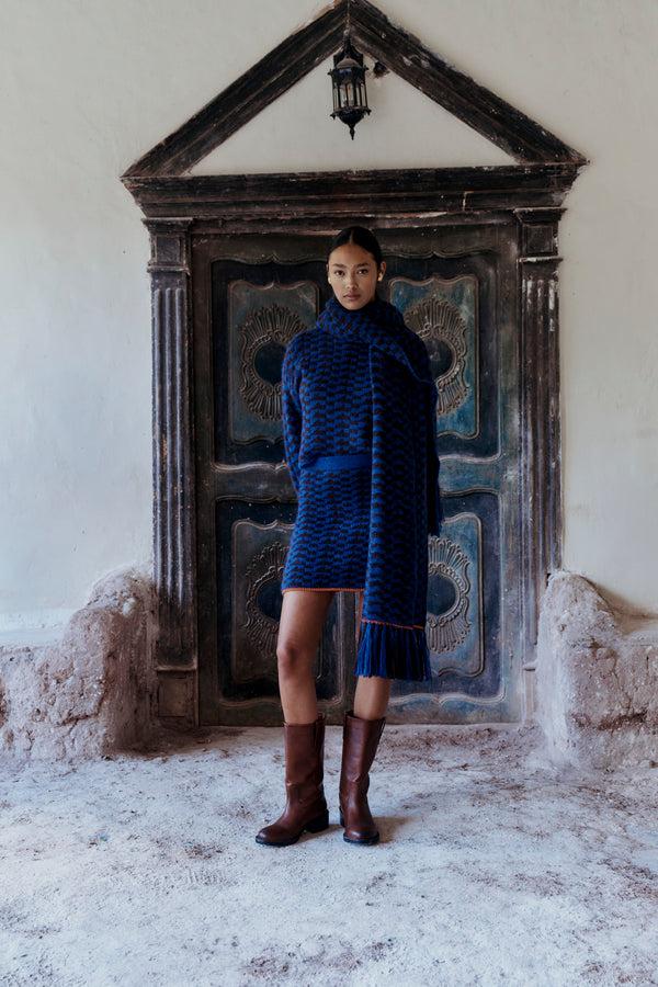 Escvdo VILCANOTA SWEATER | ELECTRIC BLUE - CHOCOLATE - ORANGE