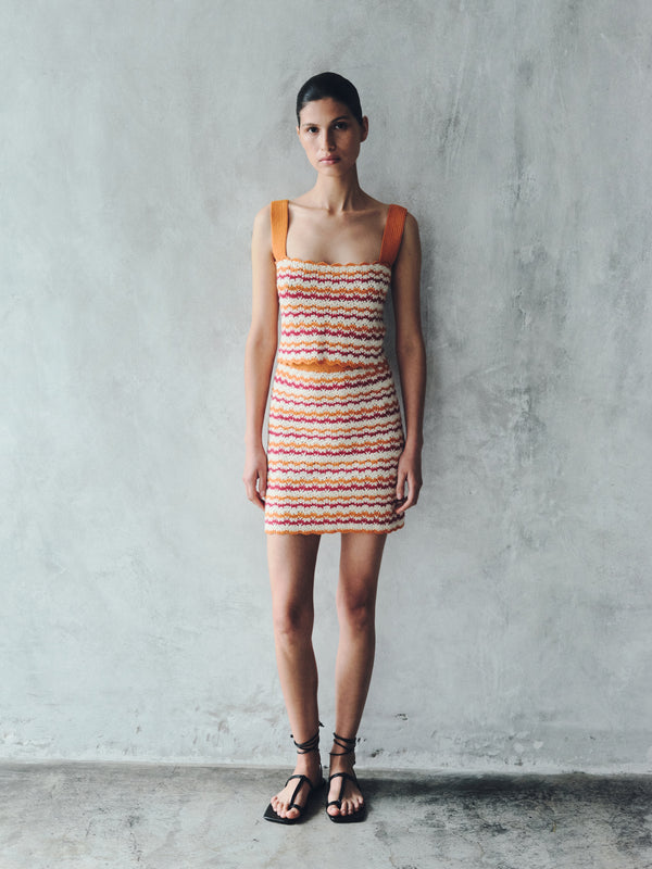 Escvdo WAYRA CROPPED SLEEVELESS TOP | TANGERINE - ORANGE