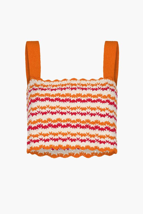 escvdo WAYRA CROPPED SLEEVELESS TOP | TANGERINE - ORANGE
