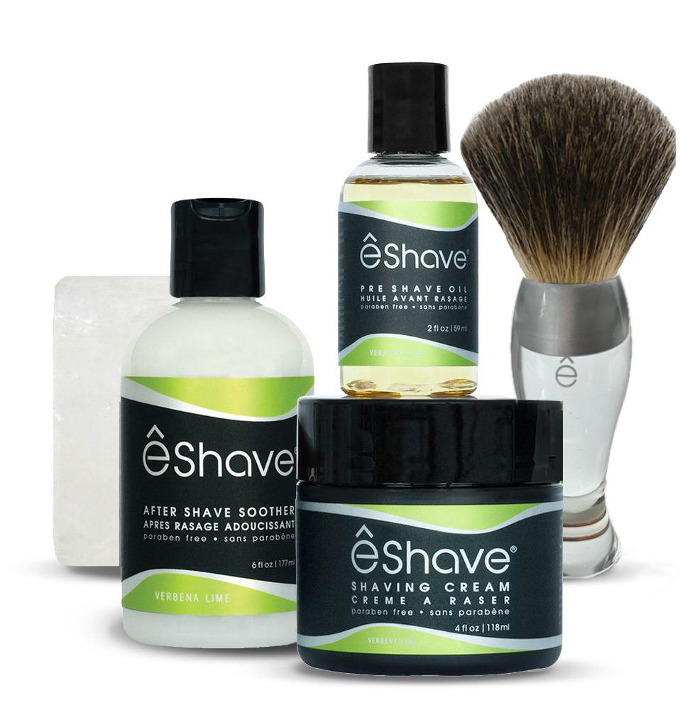 eshave Basic Shaving Solution Verbena Lime With Clear Shaving Brush