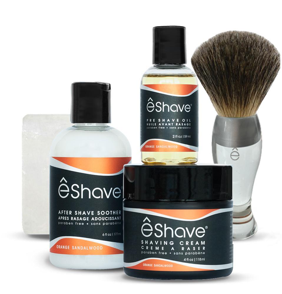 eshave Basic Shaving Solution With Shaving Brush Orange Sandalwood