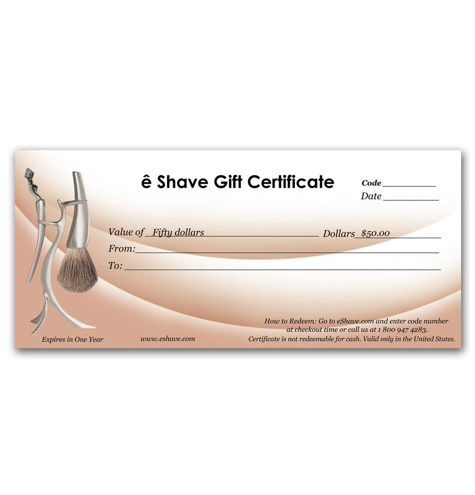 Eshave Gift Certificate $50 To $200