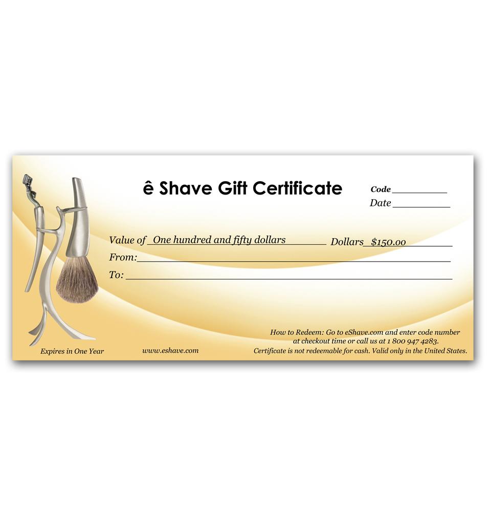 Eshave Gift Certificate $50 To $200