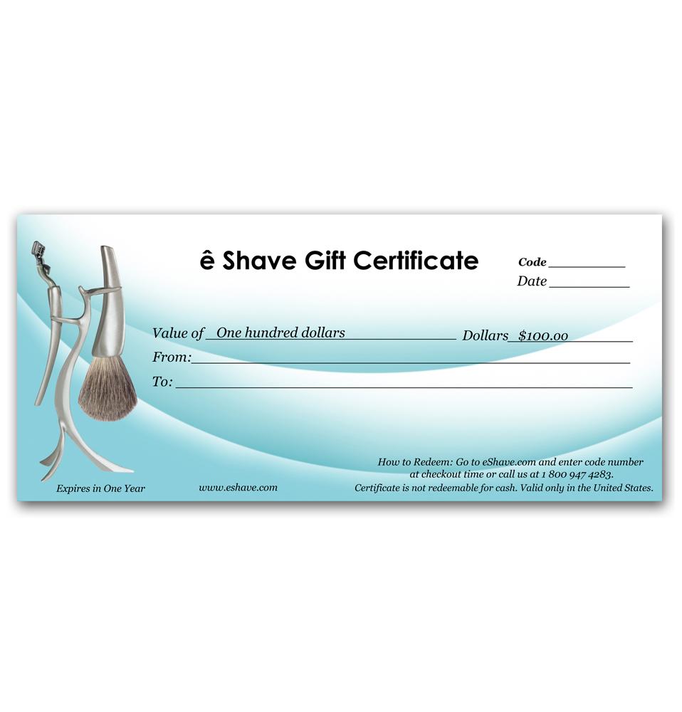 eshave Gift Certificate $50 to $200