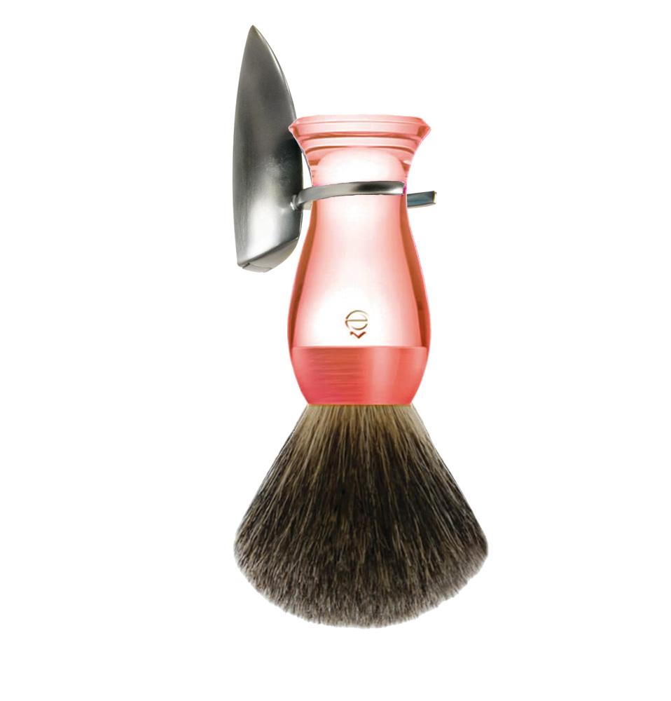 eshave Fine Shaving Brush Peach for her With Shower Wall Stand