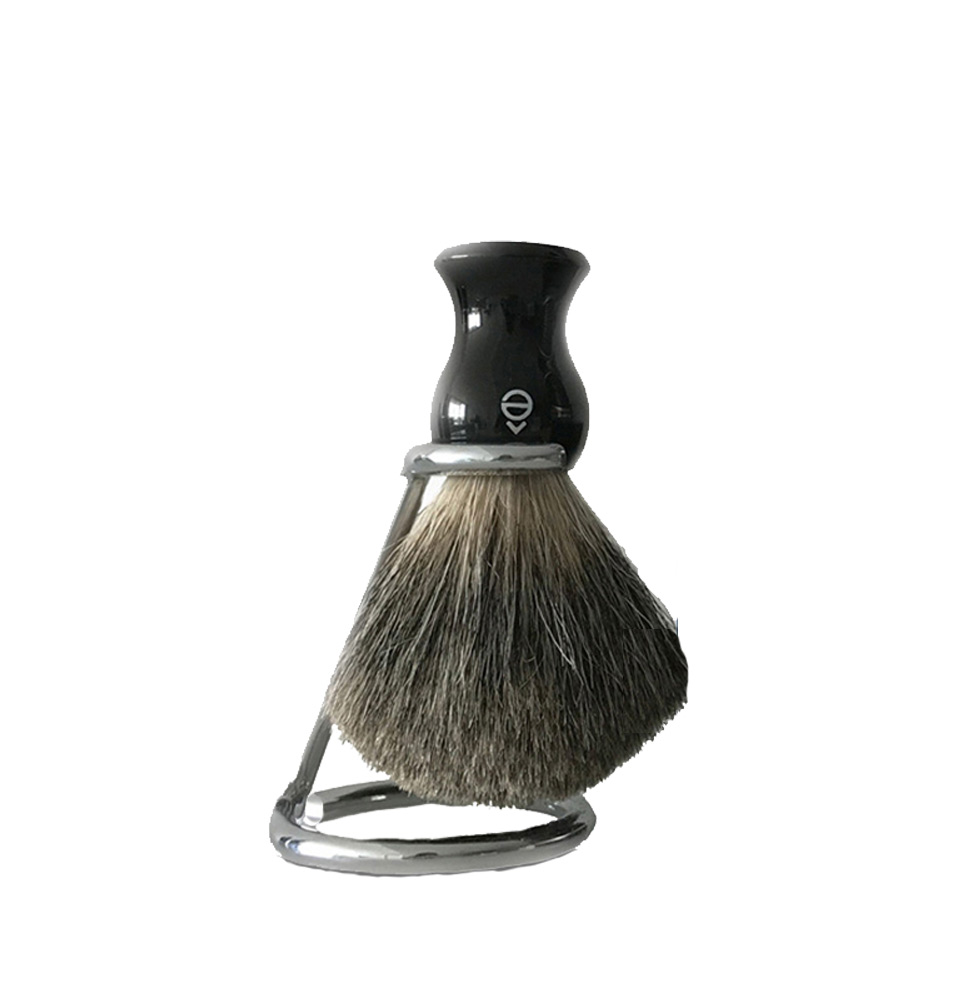 eshave Short Stand with Pure badger Shaving Brush Black