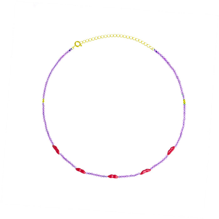 eshvi Amethyst Kiss Me necklace