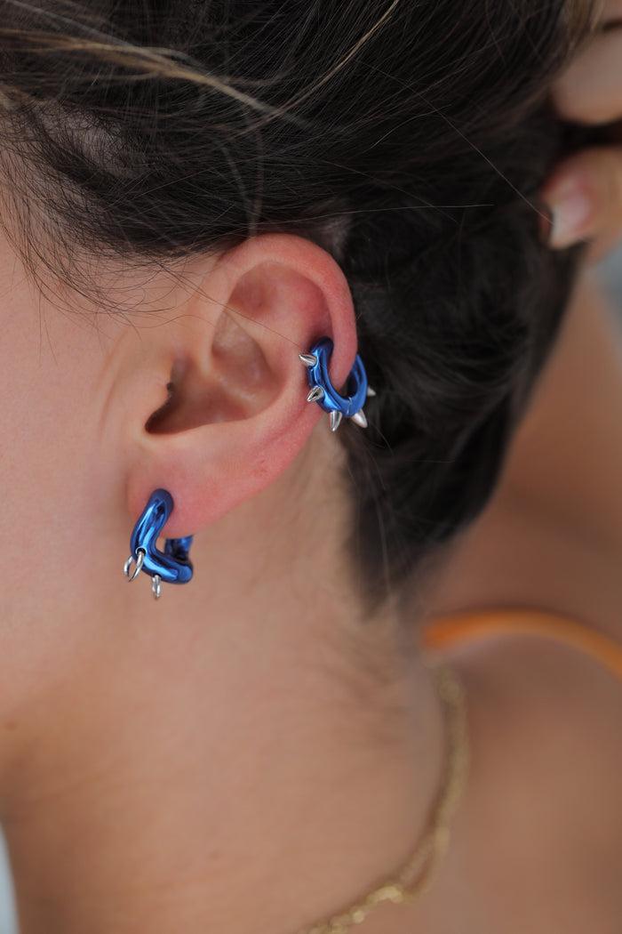 Eshvi Blue Pierced Earrings