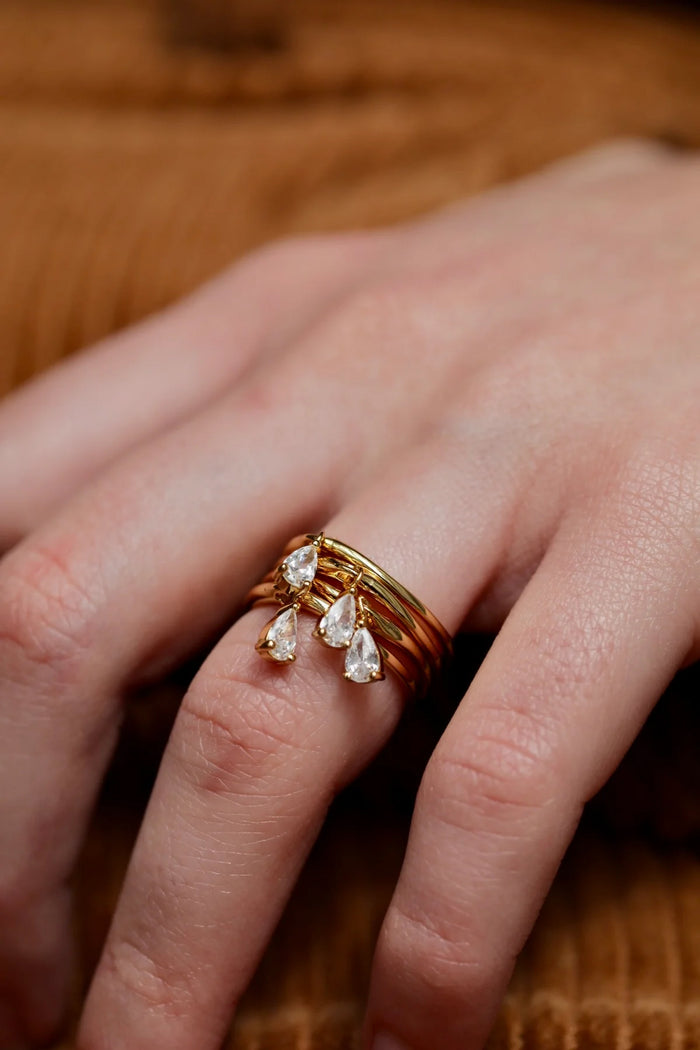 Eshvi Crystal Charm Ring