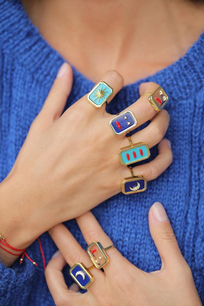 Eshvi Falling Star Ring