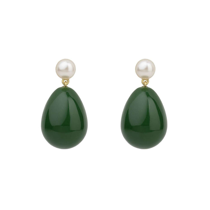 eshvi Green Mini Drop Earrings