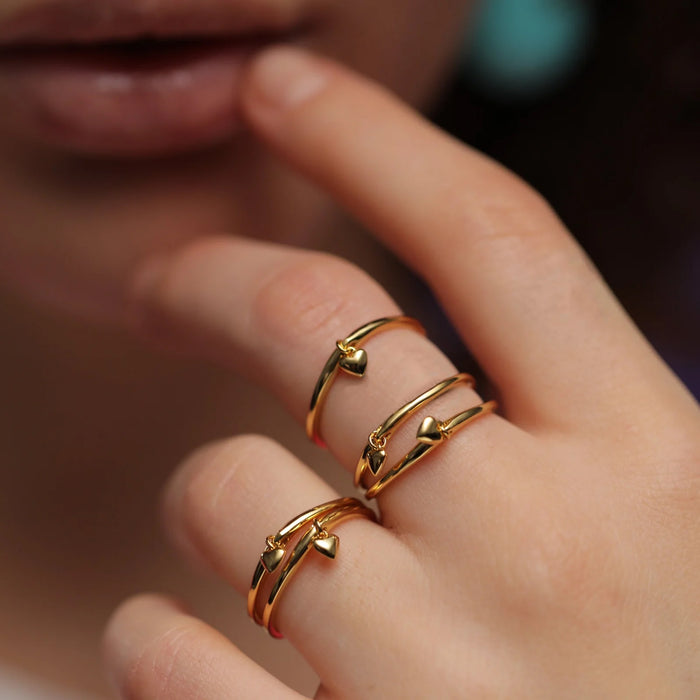 Eshvi Heart Charm Ring