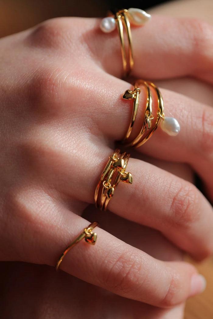 Eshvi Heart Charm Ring