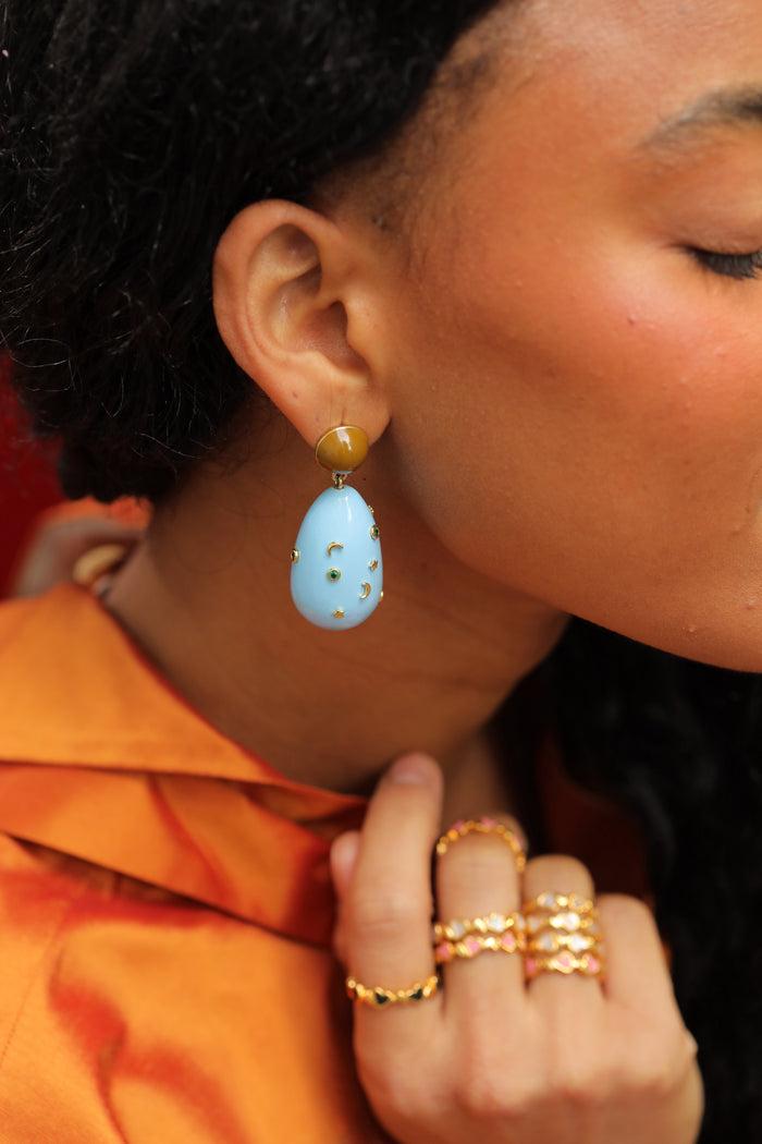 Eshvi Large Galaxy Drop Earrings